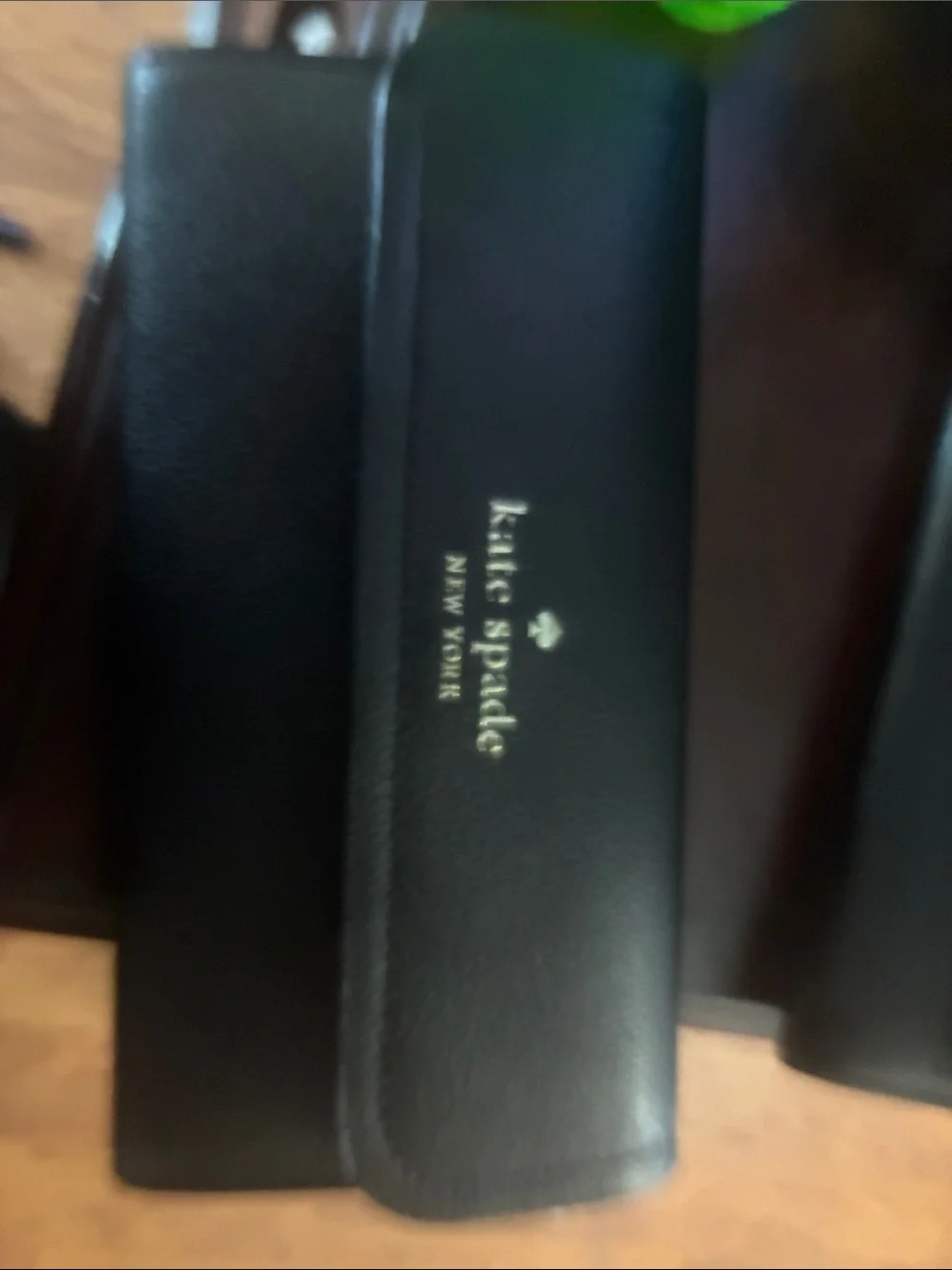 kate spade Black Leather Men's Wallet with Gold Logo